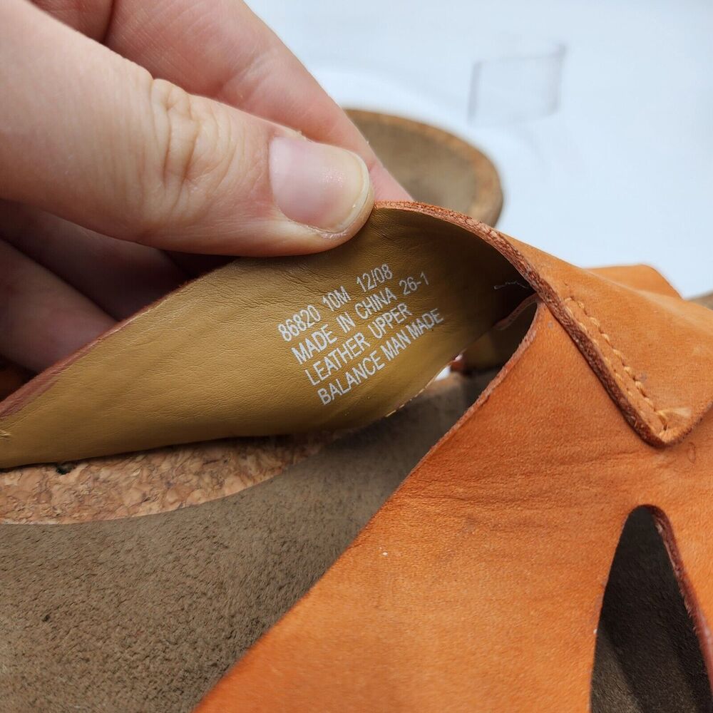 Clarks Nubuck Suede Leather Slip-On Sandals Flip Flop Orange 10M Womens Comfort - Picture 6 of 6